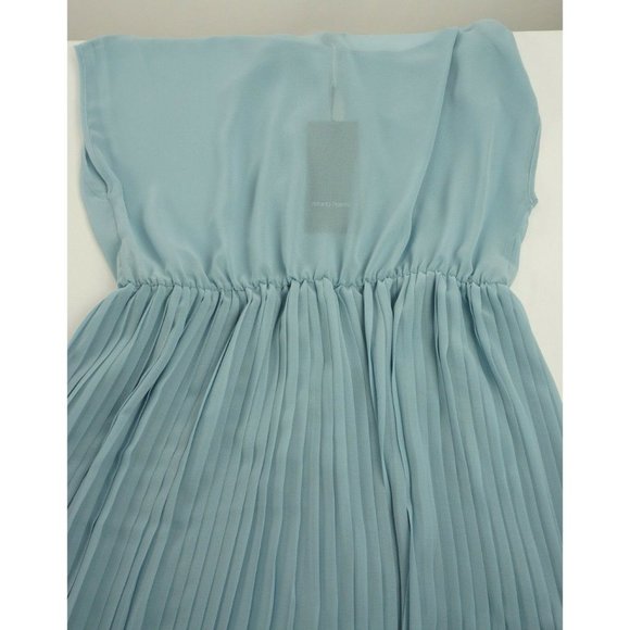 New Marta Palmieri Women Size 40 Sheer Chiffon Sky Blue Sleeveless Ruffle Blouse - Picture 10 of 10